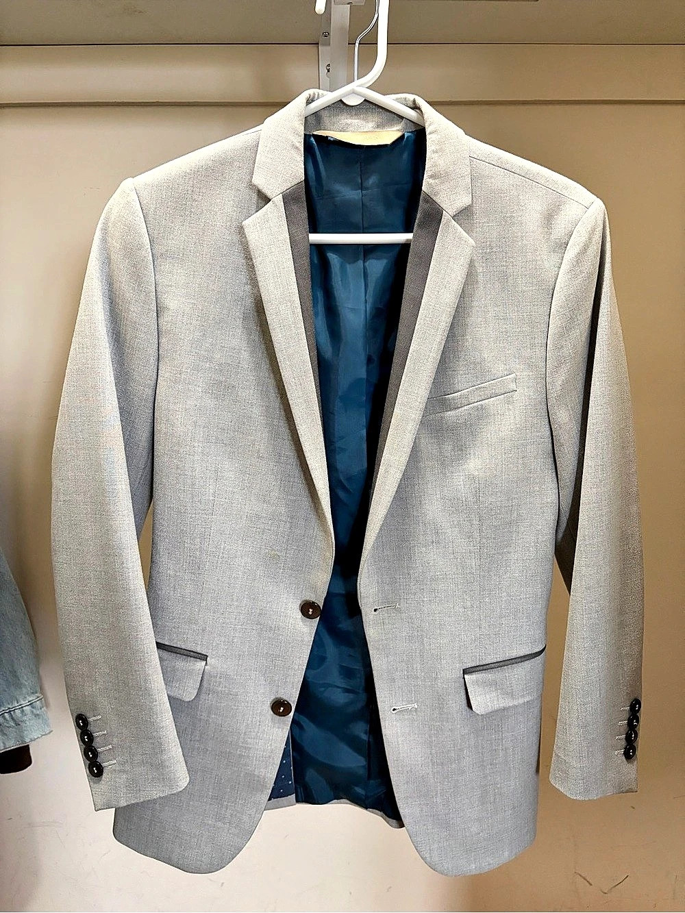 Zara Man Slim Fit Blazer Gray Size USA 34 Like New